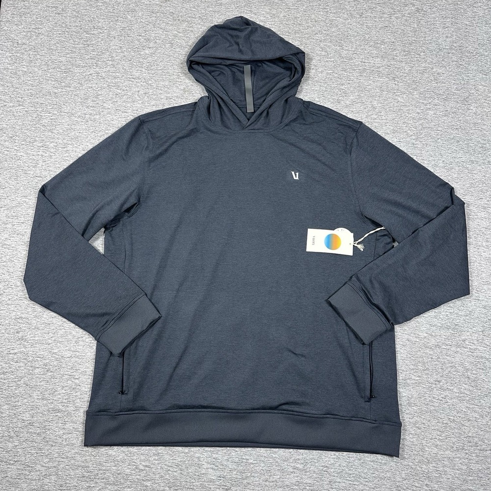Vuori Ponto Pullover Hoodie Mens XXL Azure Heather Performance Active NEW